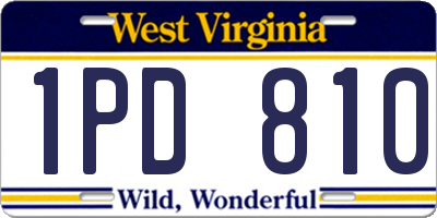 WV license plate 1PD810