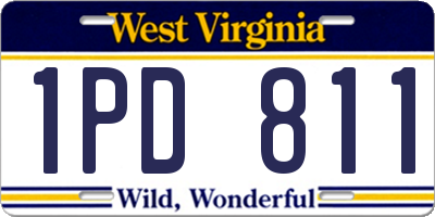 WV license plate 1PD811