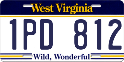 WV license plate 1PD812