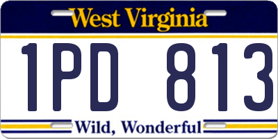 WV license plate 1PD813