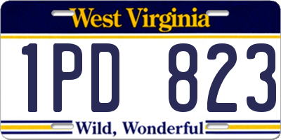 WV license plate 1PD823