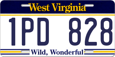 WV license plate 1PD828