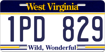 WV license plate 1PD829