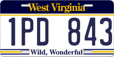 WV license plate 1PD843