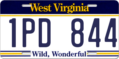 WV license plate 1PD844