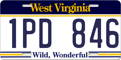 WV license plate 1PD846