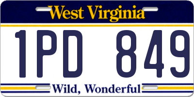 WV license plate 1PD849