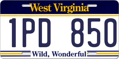 WV license plate 1PD850