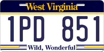 WV license plate 1PD851