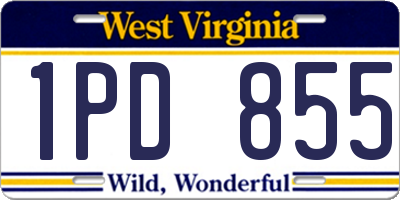 WV license plate 1PD855
