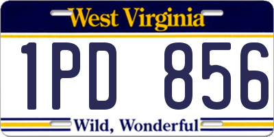WV license plate 1PD856