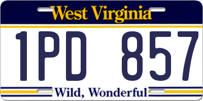 WV license plate 1PD857