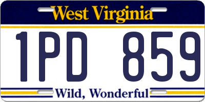 WV license plate 1PD859