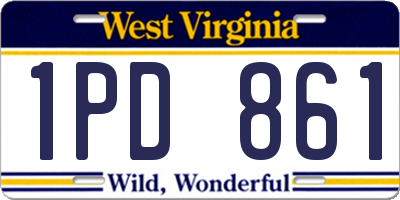 WV license plate 1PD861