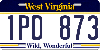 WV license plate 1PD873