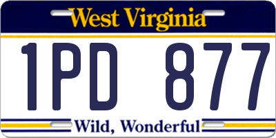 WV license plate 1PD877