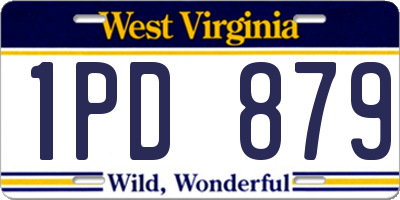 WV license plate 1PD879