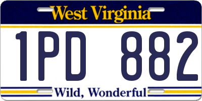 WV license plate 1PD882