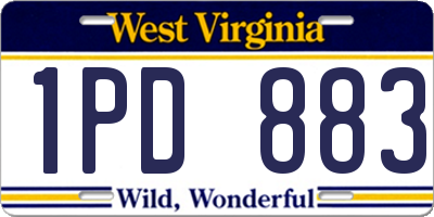 WV license plate 1PD883