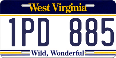 WV license plate 1PD885