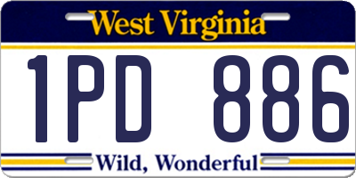 WV license plate 1PD886