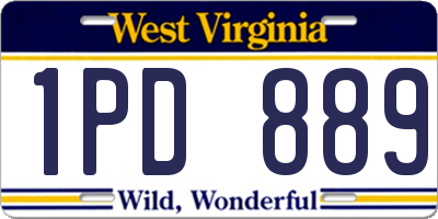 WV license plate 1PD889
