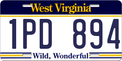 WV license plate 1PD894