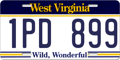 WV license plate 1PD899