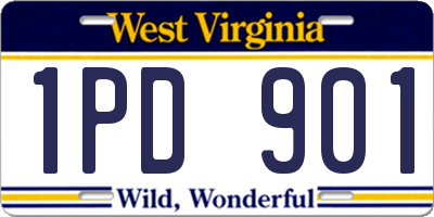 WV license plate 1PD901