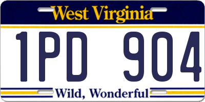 WV license plate 1PD904