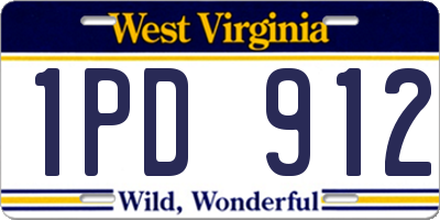 WV license plate 1PD912