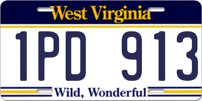 WV license plate 1PD913