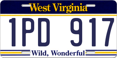 WV license plate 1PD917