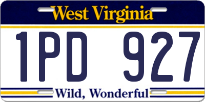 WV license plate 1PD927