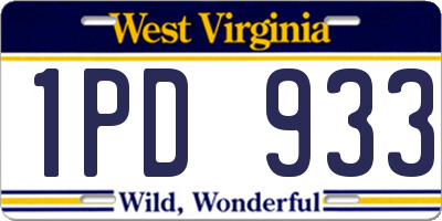 WV license plate 1PD933