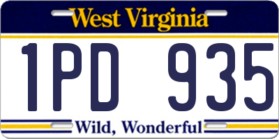 WV license plate 1PD935