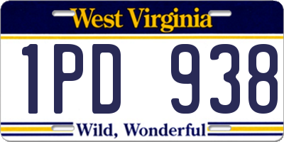 WV license plate 1PD938