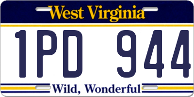 WV license plate 1PD944