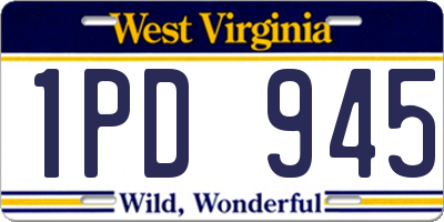 WV license plate 1PD945