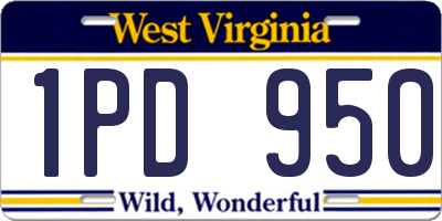 WV license plate 1PD950