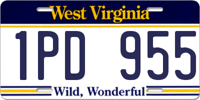 WV license plate 1PD955