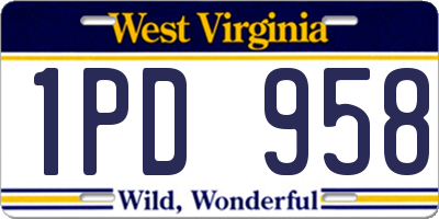 WV license plate 1PD958