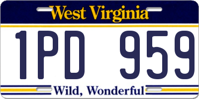WV license plate 1PD959