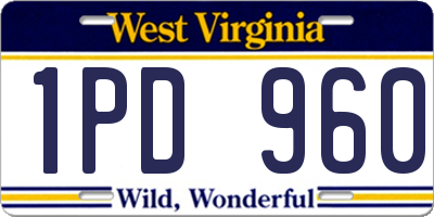 WV license plate 1PD960