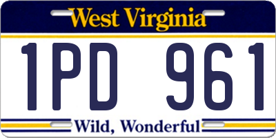 WV license plate 1PD961