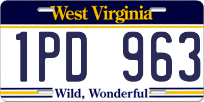WV license plate 1PD963