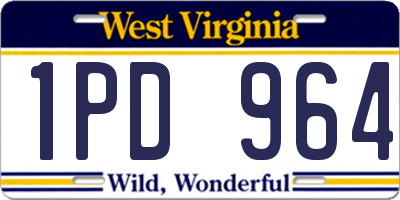 WV license plate 1PD964