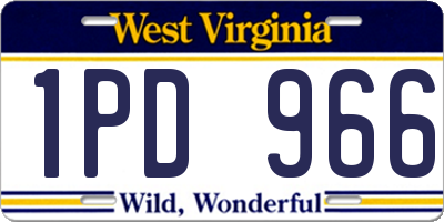 WV license plate 1PD966