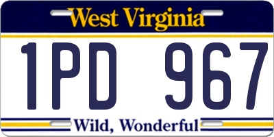 WV license plate 1PD967