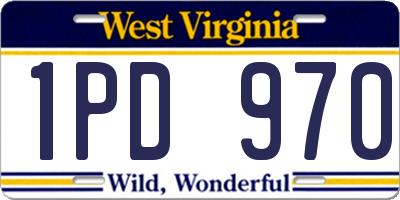 WV license plate 1PD970